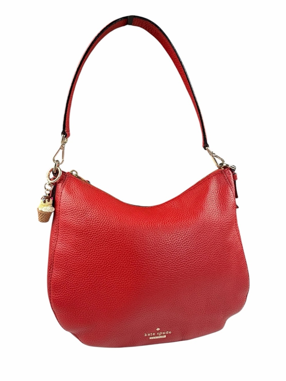KATE SPADE Jackson Street Mylie Red Pebble Leather Hobo Bag